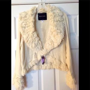 Fringe, cream Jacket/blazer, women’s size 8